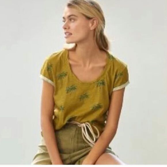 Pilcro palm tree scoop neck tshirt NWT - Picture 1 of 9